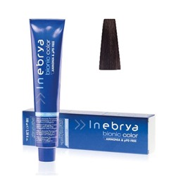 INEBRYA BIONIC COLOR Крем-краска для волос безамм 4/7 Dark Chocolate Темный шололад 100мл
