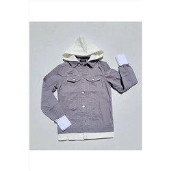 Джинсовая куртка с капюшоном и пуговицами для мальчика 22MCKTE213