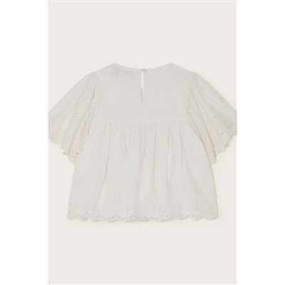 Monsoon White Broderie Blouse