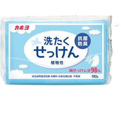KANEYO Хозяйственное мыло "Laundry Soap" для стойких загрязнений с антибактериальным и дезодорирующим эффектом, кусок 190 г / 48