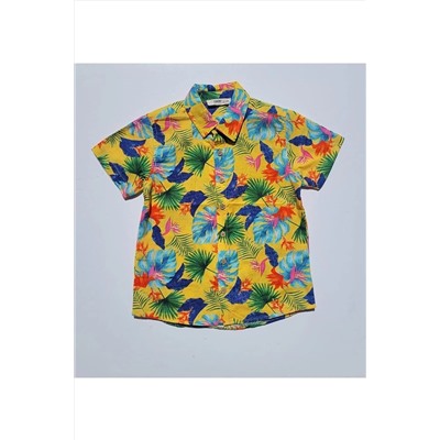 Тканая рубашка с цветочным узором для мальчика 23YGMKE1287