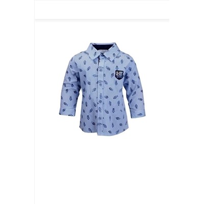 Рубашка в полоску темно-синего цвета из 100% хлопка для маленьких мальчиков и детей 92M1AVD81