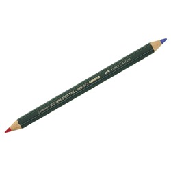 Карандаш двухцветный Faber-Castell "Castell", синий-красный, утолщенный