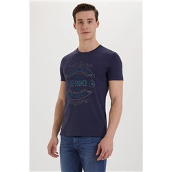 Мужская футболка с круглым вырезом из соболя темно-синяя 192 LCM 242072