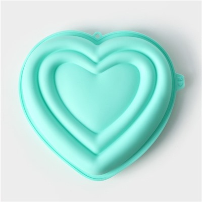 Форма для муссовых десертов и выпечки Доляна «Сердце», силикон, 22×20×7 см, цвет МИКС