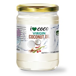 Масло кокосовое органическое холодного отжима (Virgin Coconut Oil), I❤COCO, органика,  500мл, ст/б, Шри-Ланка