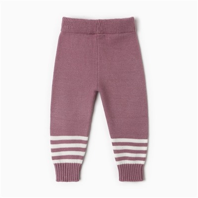 Комплект вязаный детский (джемпер, брюки), цвет лиловый, рост 86