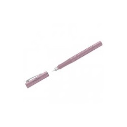 Ручка перьевая Faber-Castell "Grip 2010" синяя, М=0,75мм, трехгран., дымчато-розовый корпус