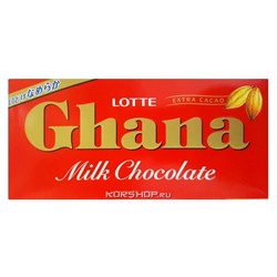 Молочный шоколад Гана Ghana Milk Lotte, Япония, 50 г Акция