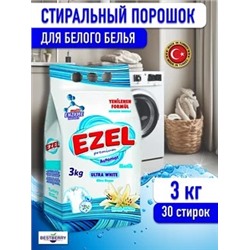 3 кг Стиральный порошок EZEL Premium Для Белого белья  1/6 (Турция) , шт