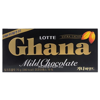 Мягкий шоколад Гана Ghana Lotte, Япония, 70 г Акция