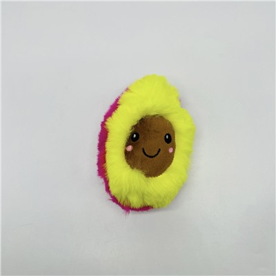 Мягкая игрушка брелок Авокадо мохнатое цветное 14 см