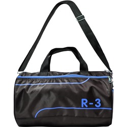Спортивная сумка (42х22х24 см, нейлон, чёрно-голубая)