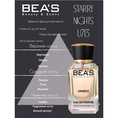 Beas U713 Montale Starry Nights edp 25 ml, Парфюм унисекс Beas U713 создан по мотивам аромата Montale Starry Nights