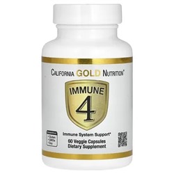 California Gold Nutrition, Immune 4, средство для укрепления иммунитета, 60 вегетарианских капсул