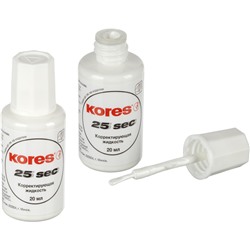 Корректирующая жидкость KORES WHITE 20мл на быстросохн осн, кисточка 66817