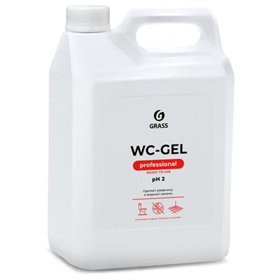 Средство для уборки сантехнических блоков 5,3 кг GRASS WC-GEL, кислотное, гель, 125203