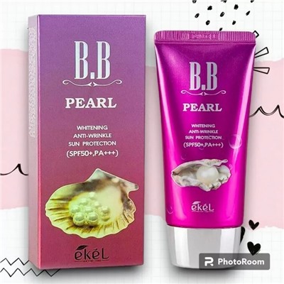 [EKEL] ВВ крем с экстрактом жемчуга SPF50/PA+++ PEARL BB CREAM (TUBE), 50мл.