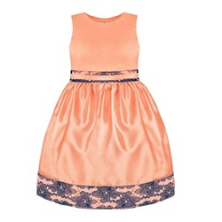 Персиковое нарядное платье для девочки 80534-ДН17