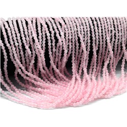 Бусины для рукоделия из розового кварца шарик 3мм, 38,5см, 142 бусин