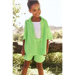 Textured Shirt And Shorts Set (3-16yrs)