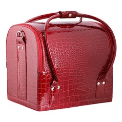 Planet Nails Сумка-чемодан для мастера маникюра «Крокодил», бордовый