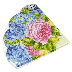 Салфетки бумажные "Art Bouquet Rondo" д32см, 3-х слойные, 12 штук в упаковке, 100% целлюлоза, "Гортензии и розы" (Россия)