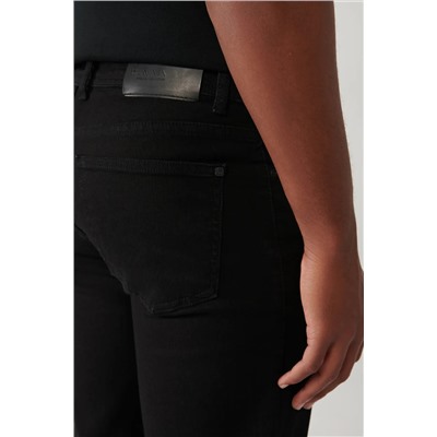 Мужские черные эластичные джинсовые брюки прямого покроя "Moscow" B003504