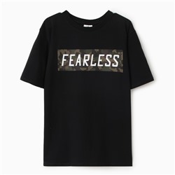 Футболка мужская FEARLESS, цвет чёрный, размер 48