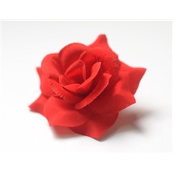 Искусственные цветы, Голова розы бархатная малая для ветки, венка красный