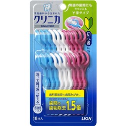 LION Y-образная зубная нить "Clinica" для чистки межзубного пространства 18 шт. / 48
