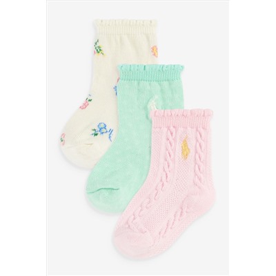 Polo Ralph Lauren Baby Pink Socks 3 Pack