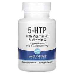 Lake Avenue Nutrition, 5-HTP с витаминами B6 и C, 100 мг, 60 растительных капсул