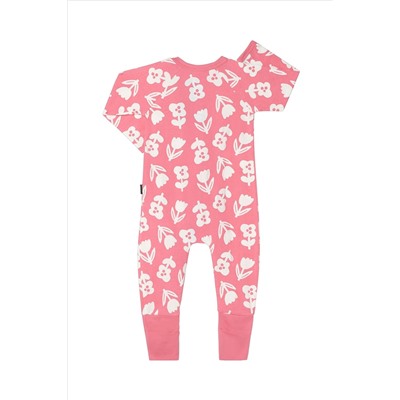 Bonds Pink Tulip Floral Print Zip Sleepsuit