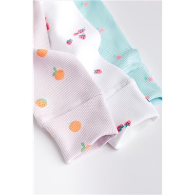 Multi Fruit Print Baby Footless Sleepsuits 3 Pack (0mths-3yrs)