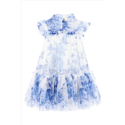 Angels Face Blue Marigold Flower Snowdrop Dress