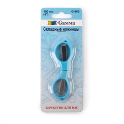 Ножницы "Gamma" G-900 для рукоделия складные в блистере 100 мм 1 шт голубые