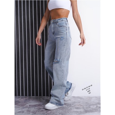 Женские джинсы палаццо 👖 ☑️ Качество отличное  ☑️ Хлопок с добавлением стрейча ☑️ Посадка высокая , рост модели 170