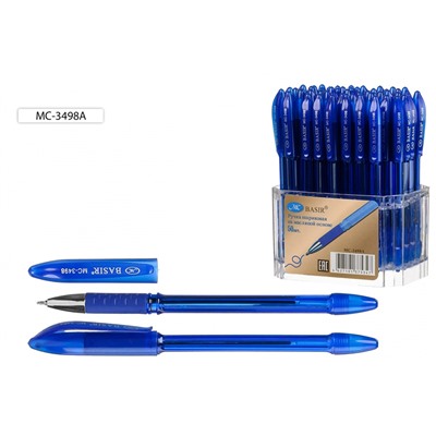 Ручка шар. "Basir" (MC-3498) на масляной основе, синяя, 0.7мм, тонированный корпус