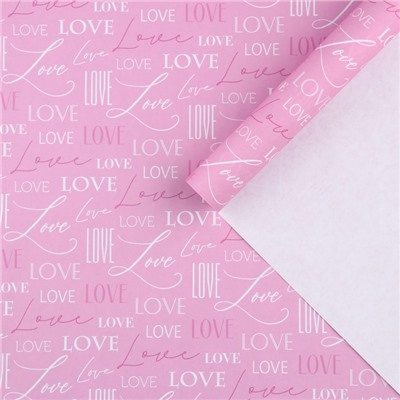 Бумага упаковочная крафт цветная односторонняя «Love», 50 х 70 см