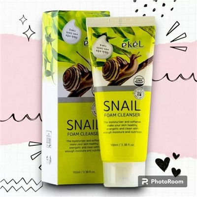 [EKEL] Нежная пенка для умывания с экстрактом муцина улитки Snail Foam Cleanser , 100 мл