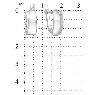 Серьги из серебра с фианитами родированные 925 пробы С-3244-Р