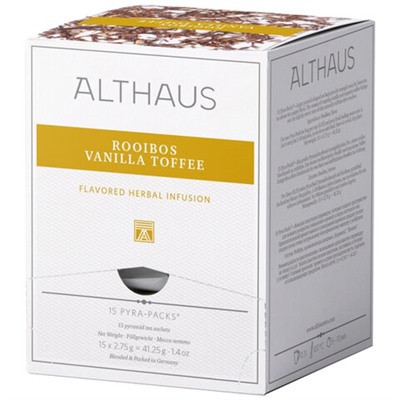 Чай ALTHAUS "Rooibos Vanilla Toffee" фруктовый, 15 пирамидок по 2,75 г, ГЕРМАНИЯ, TALTHL-P00008