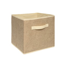 Короб-кубик для хранения "Лен", 30х30х30 см, бежевый