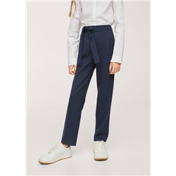 Pantalón recto lazo -  Niña | MANGO OUTLET España