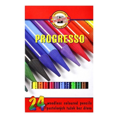 Набор цветных карандашей Progresso "KOH-I-NOOR" 8758 в лаке 24 цвета, L=153 мм, в картонной упаковке