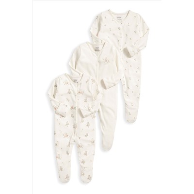 Mamas & Papas Brown Bear Sleepsuits 3 Pack