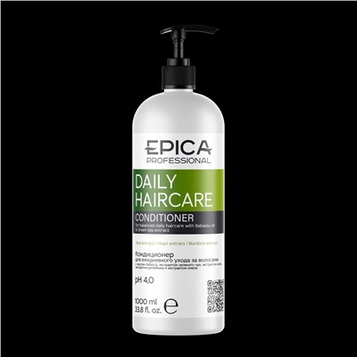 Daily Haircare Кондиционер для ежедневного ухода с маслом бабассу и экстрактом зеленого чая, 1000 мл.