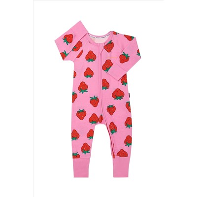 Bonds Red Strawberry Fruit Print Zip Sleepsuit