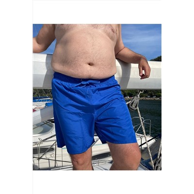 Мужской купальник Saks большого размера, синий, из быстросохнущей ткани, шорты для плавания стандартного размера с одним задним карманом